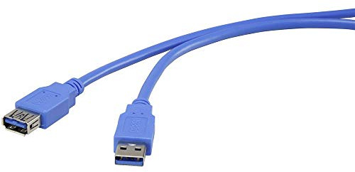Renkforce USB-Kabel USB 3.2 Gen1 USB-A Stecker, USB-A Buchse 3.00 m Blau vergoldete Steckkontakte RF-4262130