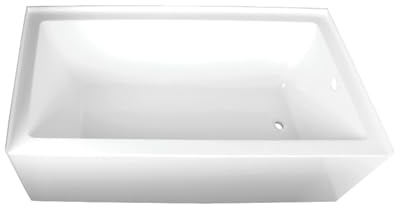 Aqua Eden VTAP603222R 60-Inch Acrylic 3-Wall Alcove Tub with Right Hand Drain Hole, White