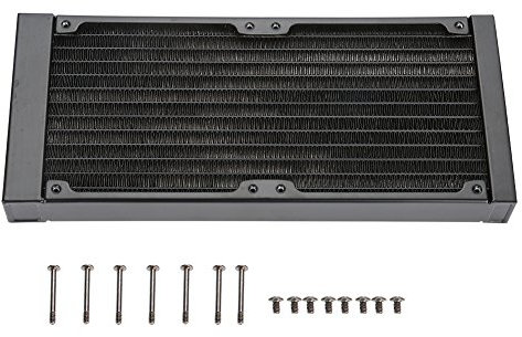 Richer-R 120mm/240mm/360mm Aluminium Radiator, Aluminiumheizkörper 12 Röhren PC Wasserkühlung Heizkörper,PC Wärmetauscher Kühlkörper Radiator für PC-Wasserkühlung/Schönheitsgeräte(240mm)