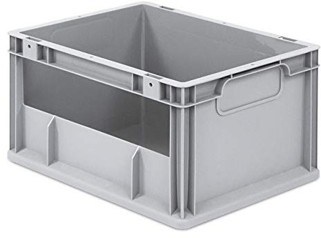 aidB Eurobox NextGen Insight Seite offen, 400x300x220 mm, robuste Regalbox mit Entnahmeöffnung, stapelbare Kunststoffkiste, ideal für die Industrie