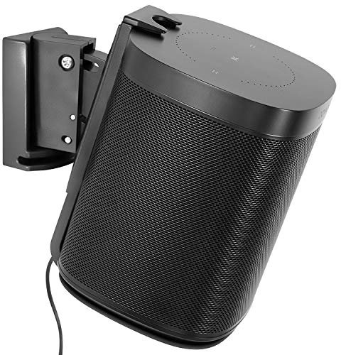 Mount-It! Adjustable Speaker Wall Mount for SONOS One, One SL and Play:1 | Low-Profile, Adjustable Tilt and Swivel Speaker Mount | Single, Black (MI-SB434)