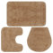 vidaXL Badematte 3-TLG. Beige Badteppich Badvorleger Deckelbezug Badezimmer