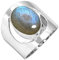 Jeweloporium 925 Silber Ringe für Frauen Grau Echt Labradorit mit Stein Mode Silber Ringe Größe 60(19.1) Halloween Geschenk Boho Schmuck