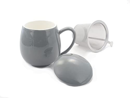 Cha Cult Kräuterteetasse Saara Porzellan, 3-teilig, grau 0,35 l