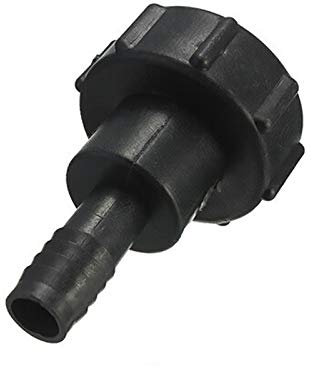 IBC Tankadapter SUPERTOOL 60 mm Gewinde Import Gartenschlauch Adapter Kunststoff Tankschlauch Adapter Schwarz (1 Zoll 25 mm Schlauchschwanz)