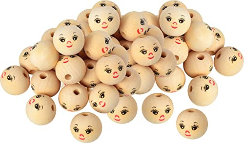 Holzköpfe, 50 Stück, Ø ca. 30mm, VBS XXL, Köpfe, Spielfigur, Holzkugel,