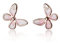 Ms.Swan 925 Sterling Silber Zirkonia Mini Rosa Schmetterlings Ohrringe für Frauen,Damen,Mädchen,Kinder