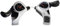 LFONCE Lot de 3 leviers de changement de vitesse 6/7 vitesses pour vélo, ambidextres, argent, aluminium avec plastique, projection de 50 mm, pour VTT, ville, route, vélo pliable