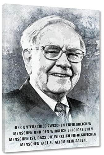 Hustling Sharks® Motivationsbilder als XXL Wandbild Erfolg bedeutet Nein zu sagen! - Premium Zitat-Leinwand im Hochformat (100 x 150cm), Erfolg Bild, Kunstdruck auf Leinwand, Büro Bild