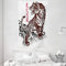 ABAKUHAUS Tätowieren Wandteppich und Tagesdecke, Wilder Chinese Tiger, aus Weiches Mikrofaser Stoff Schmutz abweichender Digitaldruck, 140 x 230 cm, Braun weiß