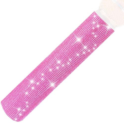 RhymKawa Rhinestones Wireless Microphone Cover for Universal Cordless Transmittors Beta 58A, SM58, Beta 87, PG58 Blinging on Party Wedding Stage Live Show (Pink)