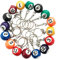 Vrttlkkfe Lot de 16 mini boules de billard colorées, accessoires pour porte-clés