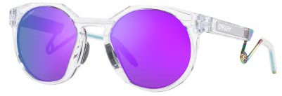 Oakley Unisex Sunglasses Matte Clear Frame, Prizm Violet Lenses, 52MM