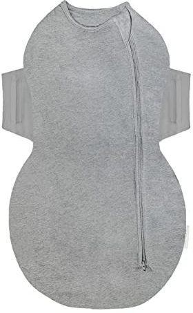 happiest baby SNOO Comforter Schlafsack – 100% Bio-Baumwolle Baby Wickeldecke – von Ärzten entworfen fördert gesunde Hüftentwicklung (Grau, M)