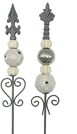 naninoa Metall Stecker FRANZÖSISCHE Lilie 2Stück 100cm Gartenstecker Blumenstecker Gartendeko