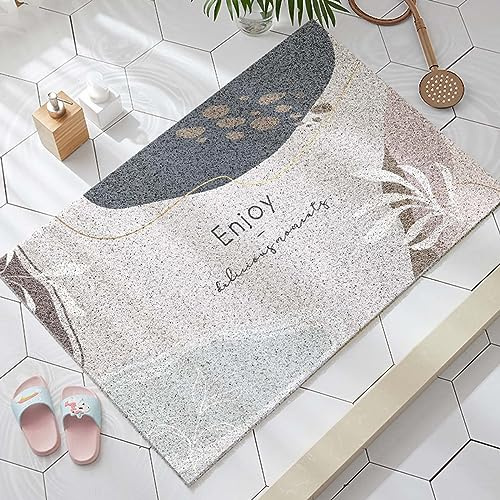 Loofah Tapis de Douche Antidérapant pour Salle de Bain, 80 x 120 cm, Perméable à l'Eau, Texturé Doux en PVC, Séchage Rapide