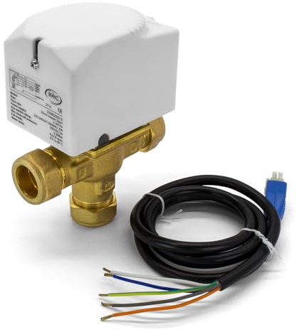 Reliance RWC 3 Port 22mm Zone Valve Normally Closed compatibel with underfloor Heating & Central Heating Systems Radiators, and Underfloor Heating Energy-Efficient.
