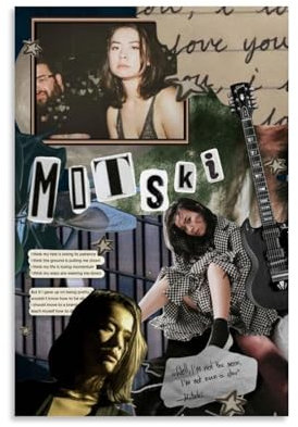 Mitski Collage Poster Leinwand Kunst Malerei Dekor Wandposter Schlafzimmer Fitnessstudio dekoratives Geschenk 30 x 45 cm