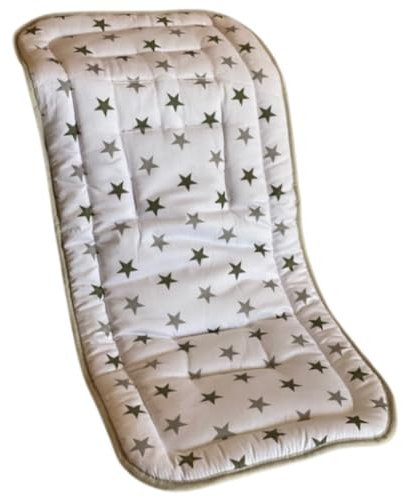 Cojin Carro Bebe | Colchoneta Silla Paseo Infantil Universal | 100% Algodon | Transpirable | Reversible | Multiusos | Compatible con Trona, Asiento Coche Bebe | Fabricado en España