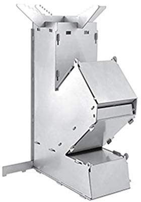 keppy Stufa a legna pieghevole per esterni, portatile, staccabile, in acciaio inox, stufa a razzo, stufa da campeggio