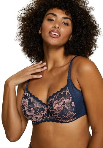 SANS COMPLEXE Femme Capucine Soutien Gorge Emboîtant Armatures, Bleu Marine & Rose, 105C EU