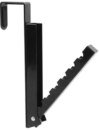 Folding Door Hooks, Over Door Clothes Rack Hanger with 6 Groves, Foldable Coat Hook for Hanging Handbag, Hats, Scarves (Black)