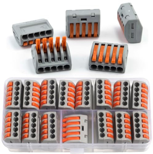5pin Electrical Terminals, Connection Terminals Plug-In Terminals Conductor Clamp with Actuation Lever Bilateral Morsetti Elettrici Connettori Elettrici Morsetti Elettrici Rapidi