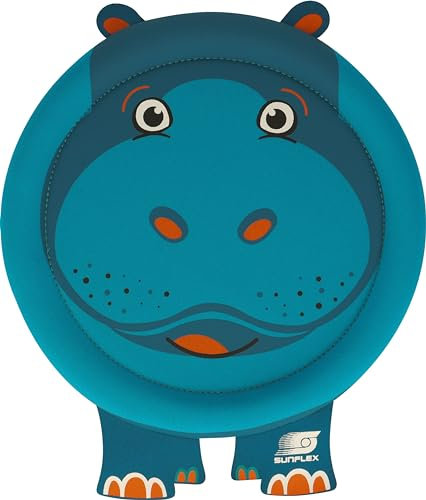 Sunflex® Flying Hippo Wurfscheibe | Tierwurfscheibe | griffige & leichte Neopren Flugscheibe für den Strand & den Park | perfekt für Kinder & Familie & Anfänger | Toy Spielzeug | Wurfgerät