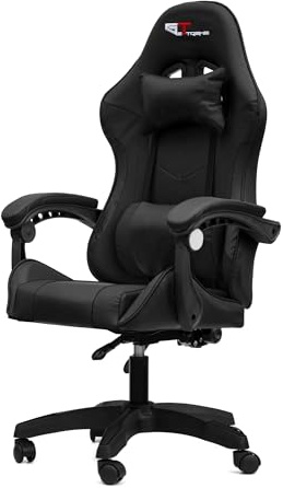 Game GT Extreme Chaise de bureau de gaming en cuir écologique (triple noir)