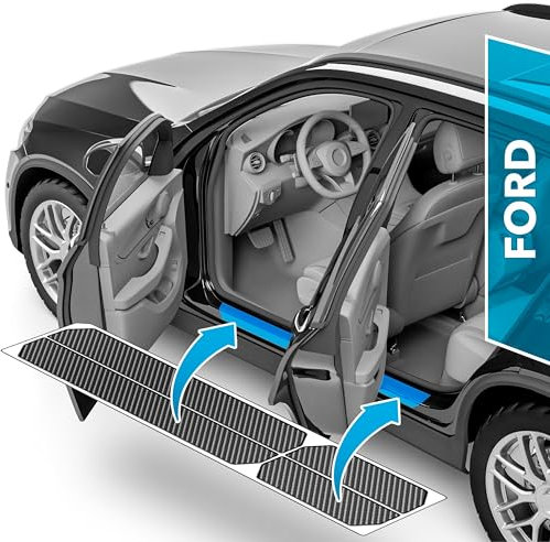 uProtect Protector Umbrales Puertas de Coche Compatible con Ford Puma I 2019-2025 - Accesorios vinilos para Puertas Adhesivo Carbono