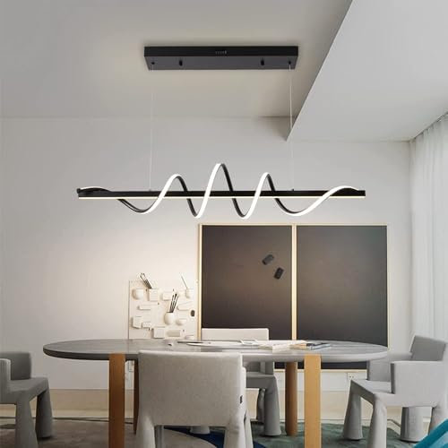 Likflyer Pendelleuchte LED Pendellampe Dimmbar mit Fernbedienung, Hängend Höhenverstellbar Esstischlampe, Deko Decke Pendellamp, für Küche Wohnzimmer Büro Esszimmer Bar