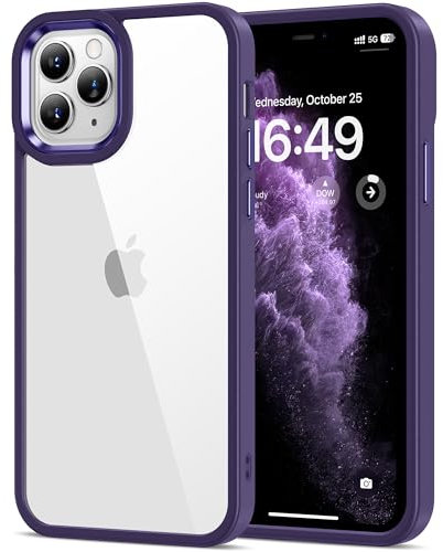 HOOMIL Cover per iPhone 11 Pro 5,8 Pollici, Custodia Anti-Ingiallimento, Antiurto e Anti-Graffi, Retro Rigida Trasparente - Viola