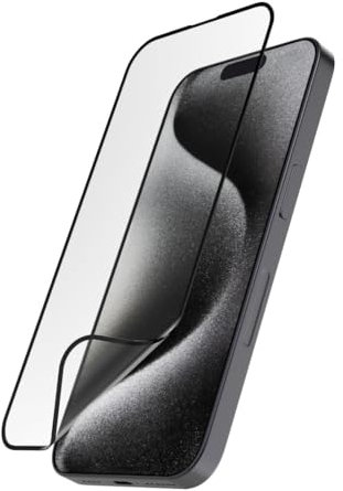 Hama Handy Schutzglas bruchsicher für iPhone 15 Pro Max (Displayschutz D3O, Vollschutz 9H, mit Montagehilfe, Displayschutzglas iPhone kratzfest, Anti-Fingerprint ultradünn, Schutzfolie stoßfest)