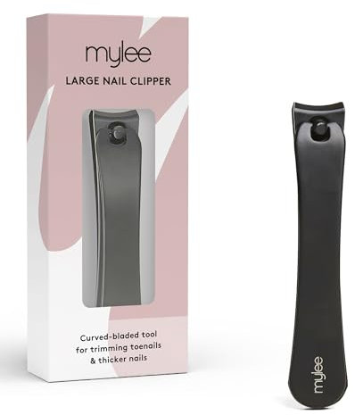 Mylee Grand ongle - Coupe-ongles professionnel élégant noir mat en acier inoxydable de qualité salon