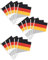 AORHOFJ 15 pezzi Piccola bandiera della Germania per EMDeko 2024, mini bandiere tedesche tenute a mano con 30 cm, colore bianco, per tifosi del 2024, calcio EM, giardino olimpico, giardino, feste,