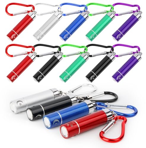 Lhdfyqt 14 Stück Farbige Schlüsselanhänger Taschenlampe, LED Taschenlampe Kinder Karneval, Farbige Kleine Taschenlampe Keychain, Mini Taschenlampe Kinder, für Mitbringsel, Camping, Wandern, Draußen