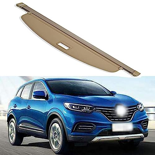 TXBZQKJ Tablette de Coffre Arrière pour Kadjar, SUV Rétractable Cache-Bagages Pare-Soleil Colis de Coffre Store Enrouleur, Toile en Alliage D'aluminium,Beige