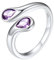 Silvora Ring Silber 925 Damen Verstellbares Amethyst Zirkonia Ringe 2 Geburtsstein Toi Et Moi Verlobungsring Ehering 2mm breit Silberring Damen Geschenke für Valentinstag Geburtstag Muttertag