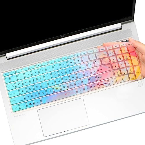 Keyboard Cover for HP Elitebook 650 G8 G9 G10 & Elitebook 655 G8 G9 G10 &2024 2023 HP Elitebook 15.6 Inch Silicone Keyboard Cover Skin (NOT fit Elitebook 450 455 650 G6 G7) Colorful
