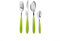 zanetti, Set Posate Acciaio Inox 24 Pezzi Modello Elegance, Colore Verde, Manico ABS, Nickel Free, Set Posate da Tavola 6 Forchette, 6 Coltelli, 6 Cucchiai, 6 Cucchiaini