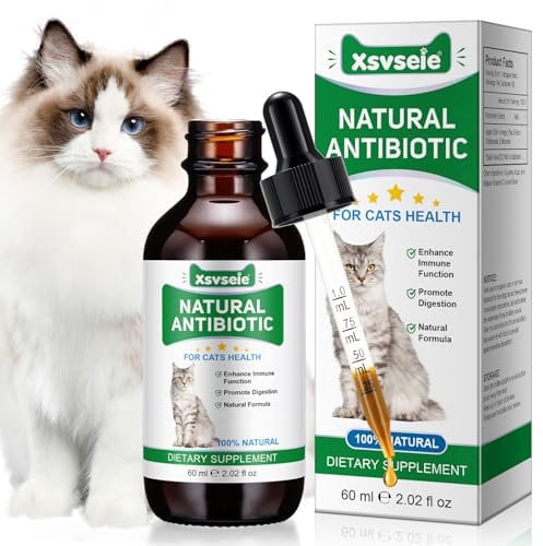 Antibiotici per gatti, Antibiotici naturali per gatti, Antibiotics for Cats, Cat Antibiotics, Supporto Alle Difese Immunitarie E Alle Allergie Dei Gatti,60ML