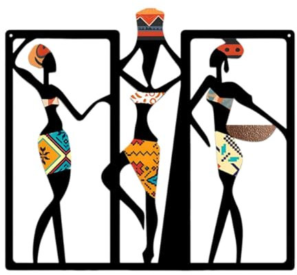 perfk Afrikanische Wanddekoration, Kunst, hängende Dekoration, Einweihungsgeschenk, Ornament, afrikanische Frauen, Tanz, Wandskulptur für Flur, Schlafzimmer