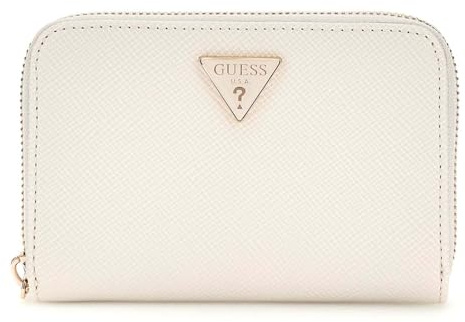 GUESS Rosalba SLG Medium Zip Around Wallet M Cream White