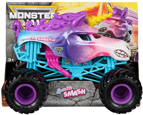 Monster Jam, offizieller Sparkle Smash Monstertruck, Druckgussfahrzeug für Sammler, Maßstab 1:24, Kinderspielzeug für Jungen und Mädchen ab 3 Jahren