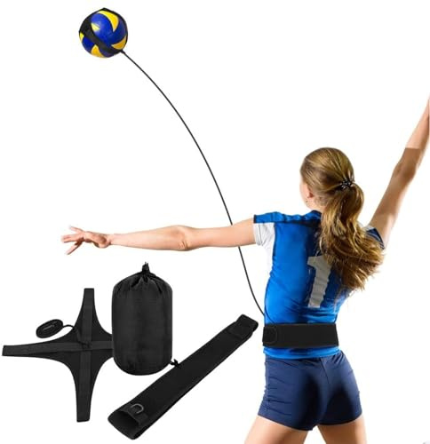 Einstellbarer Taillengürtel,Volleyball -Trainingsgerät, schwarz | Football & Volleyball Training Ball Belt für Üben, Spiking, Aufschlag, Passen, für Anfänger,Tasche Inklusive