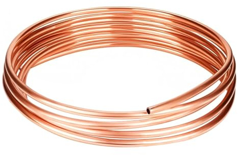 Uadme Kupferrohr OD 4mm x ID 3mm, 2M Kupferspirale, Kupferrohr Weich für Klimaanlage, Generatoren, Sammelschienen, Kabel, Schaltanlagen, Kühlschränke