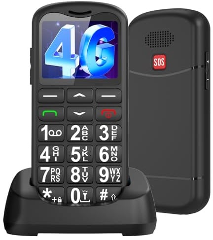 CHAKEYAKE 4G Seniorenhandy Mobiltelefon Ohne Vertrag mit Große Tasten, Senioren Handy mit USB-C, 1.7 Zoll LCD,Rentner Handy Großtastenhandy mit SOS-Funktion, Taschenlampe, Ladestation