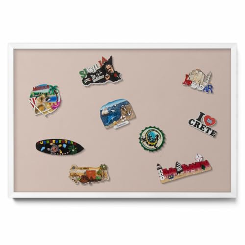 Tulup Magnettafel Pinnwand 60x40 cm Kunststoffrahmen Pastell Beige Rosa Puder Farbe Magnetisch Wandboard Memoboard Notiztafel Organisation für Büro Zuhause Küche Schule