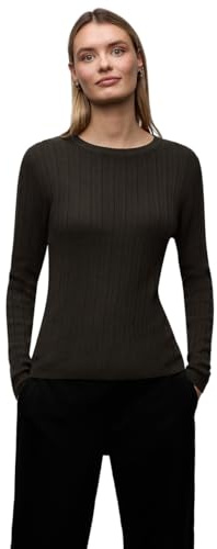 Street One Pullover mit Rippstruktur Darkest Brown 34