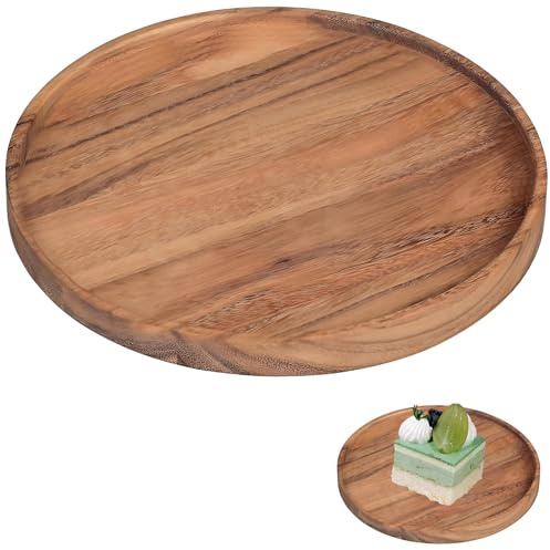 Round Wooden Tray, Decorative Tray 20 X 20cm Coffee Table Trays Candle Tray